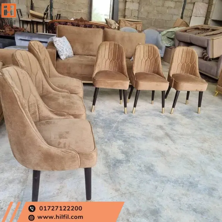 COLAMY Wooden Dining Chairs Set of 2, Modern Fabric Upholstered Kitchen Side Chairs, Farmhouse Dining Room Chair with Foot Pegs, Beige