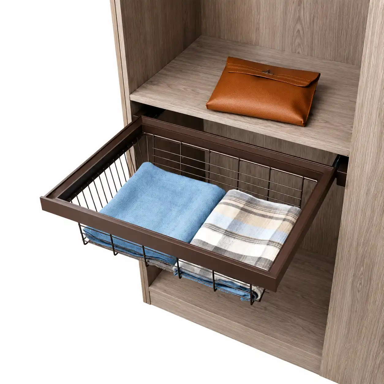 Pull-Out Wire Basket Wardrobe Organizer