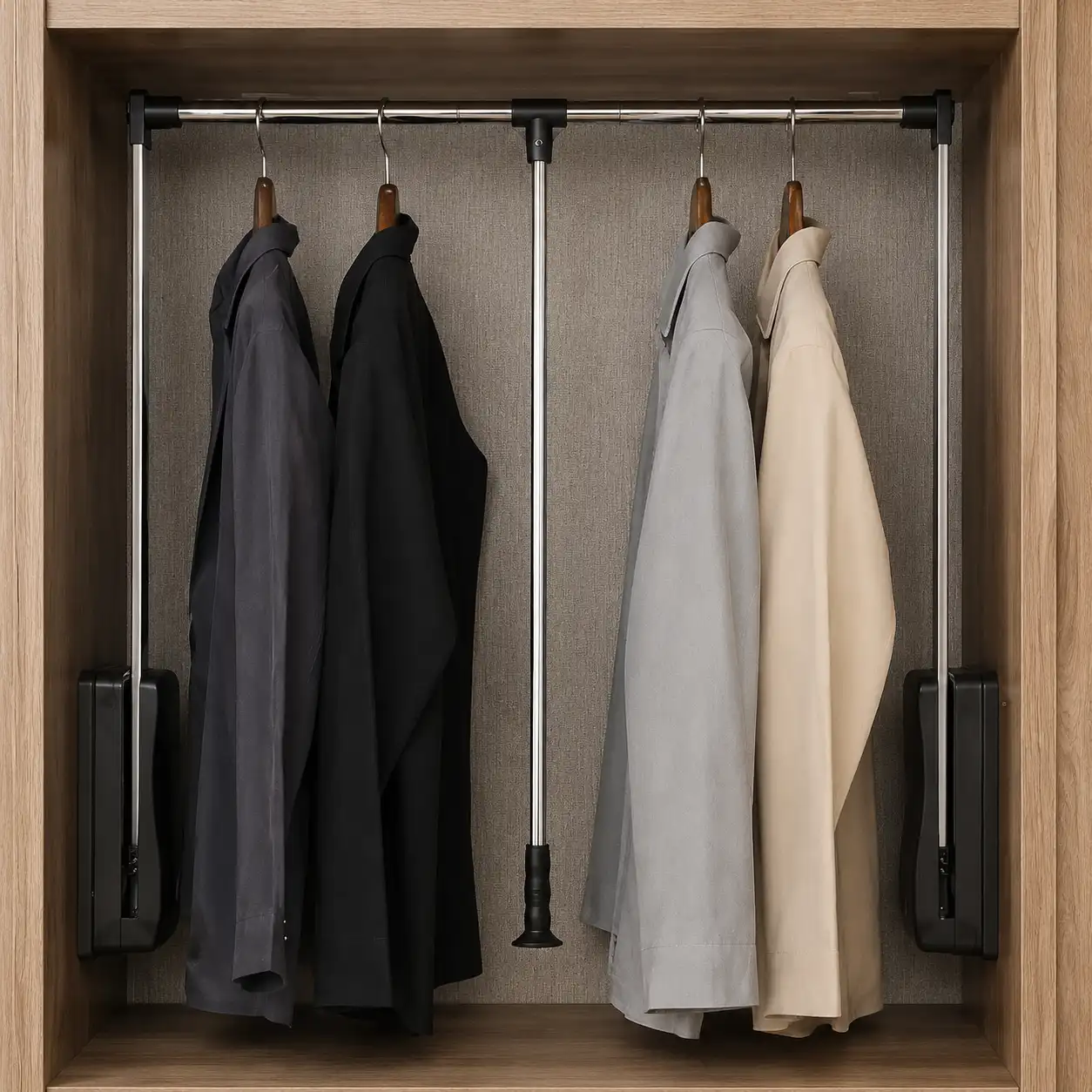 Pull-Down Wardrobe Lift – Hydraulic Clothes Hanger