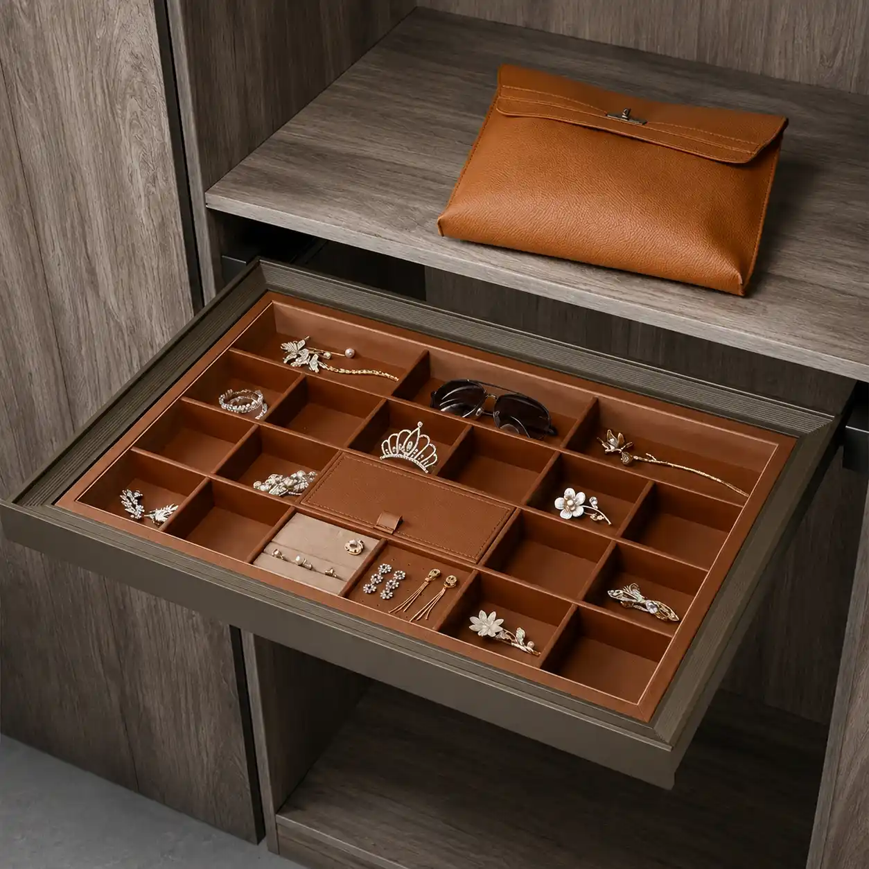Pull-Out Jewelry Organizer Drawer – Wardrobe Jewelry Tray