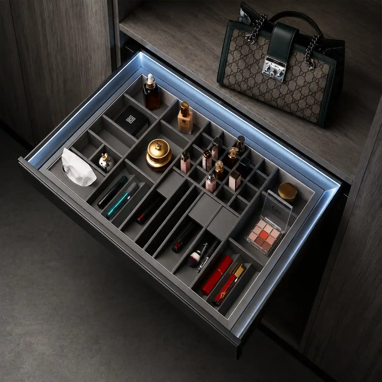 LED Pull-Out Cosmetic Organizer