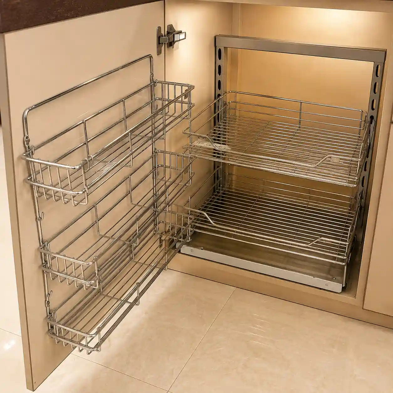 Door-Mounted Tandem Pantry Organizer