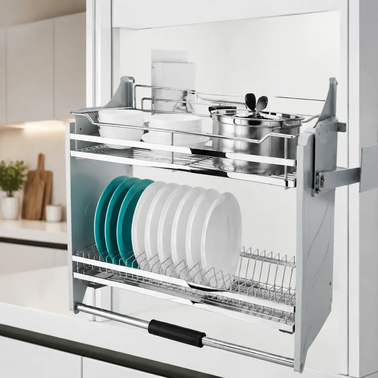 Pull-Down Dish and Plate Basket